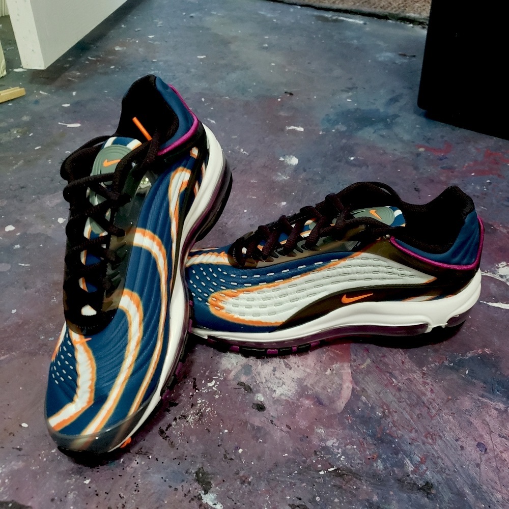 NEW 180 NIKE AIR MAX DELUXE BLUE/ORANGE/